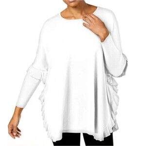 NY Collection Ruffled Long Sleeve Rayon Sweater Small NWT